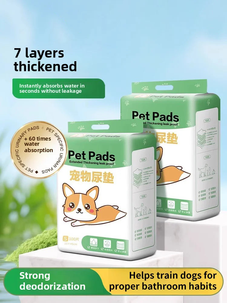 PetClear 7-Layer Pet Training Pad Super Absorbent Quick Dry Leak-Proof Carbon Odor Control Waterproof Disposable for Dogs Cats