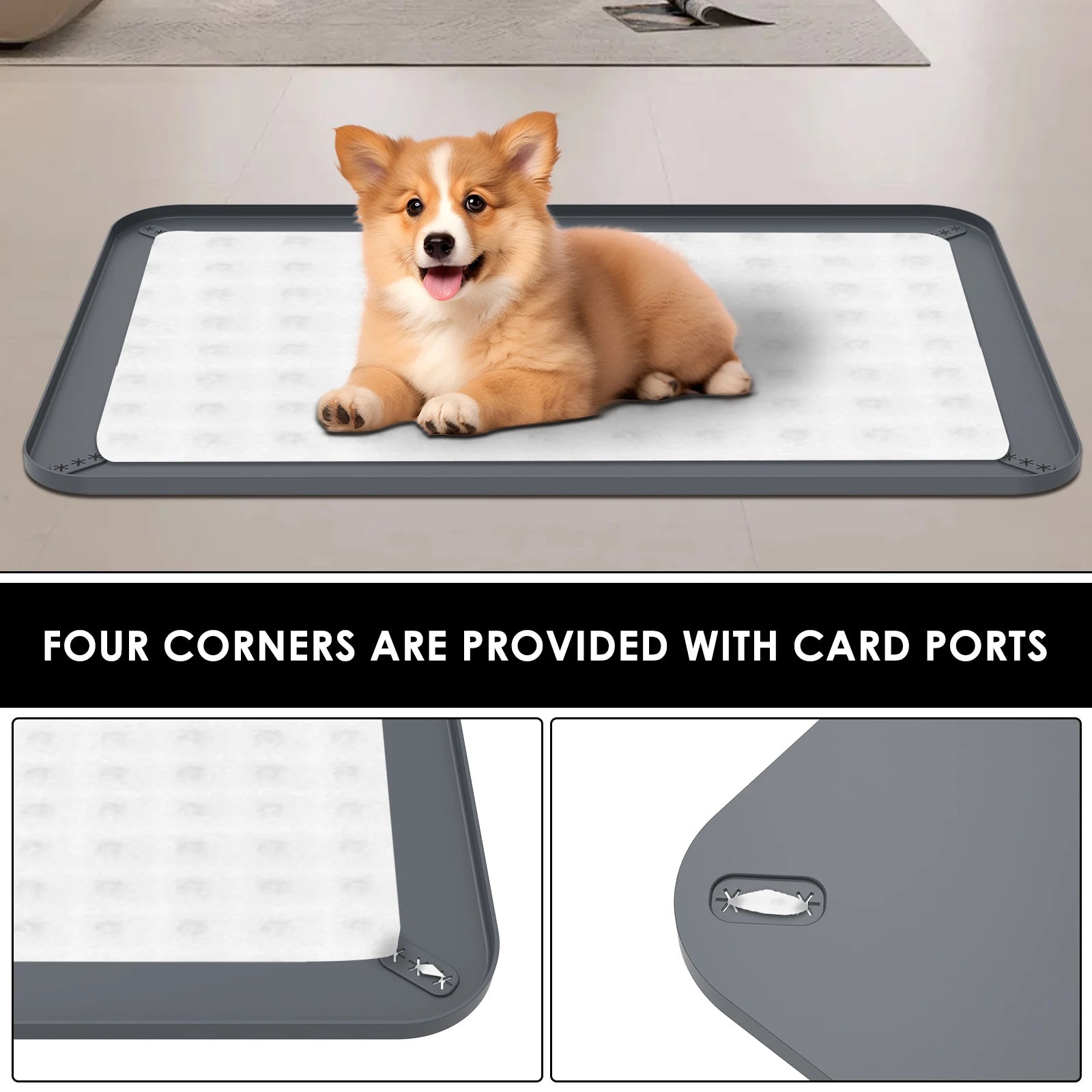 Silicone Pee Pad Holder Leak Proof Puppy Potty Training Pad Holder With Raised Edge S/M/L Dog Training Pad Holder Pet Supplies
