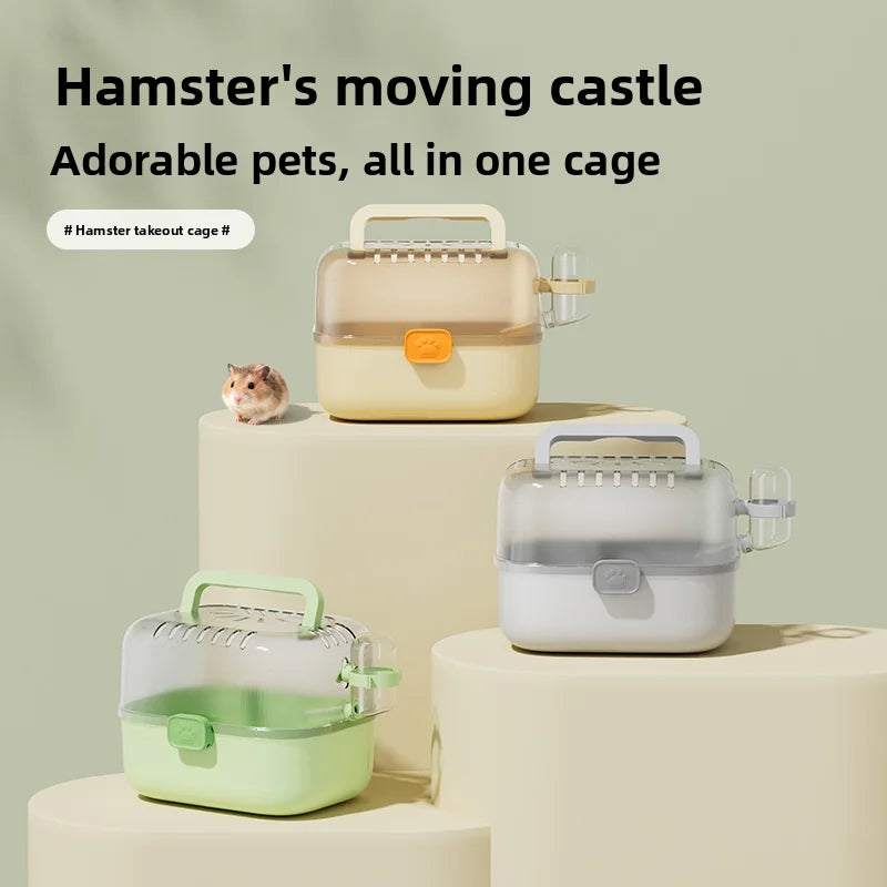 Portable outdoor pet hamster cage travel cage safety anti escape small pet exotic pet box suitcase